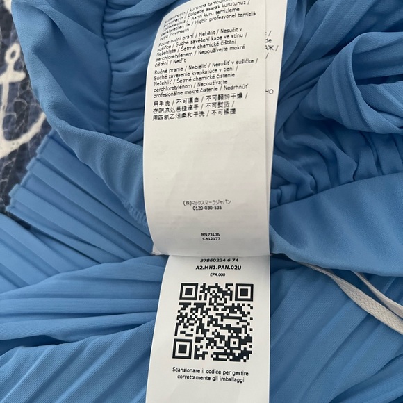 NWT Max Mara Women's CACIO Jersey Trouser Light Blue Pleated Pants Sz L 170/72A - Picture 14 of 16